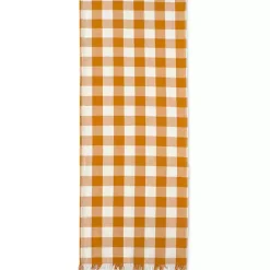 Kirklands Home Table Linens|Pumpkin Spice Checkered Table Runner
