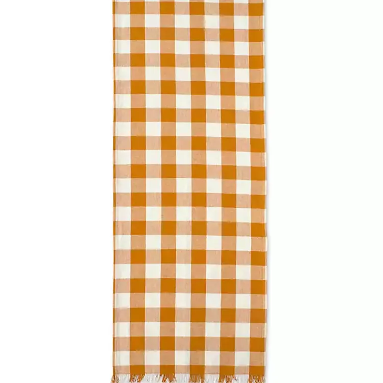 Kirklands Home Table Linens|Pumpkin Spice Checkered Table Runner