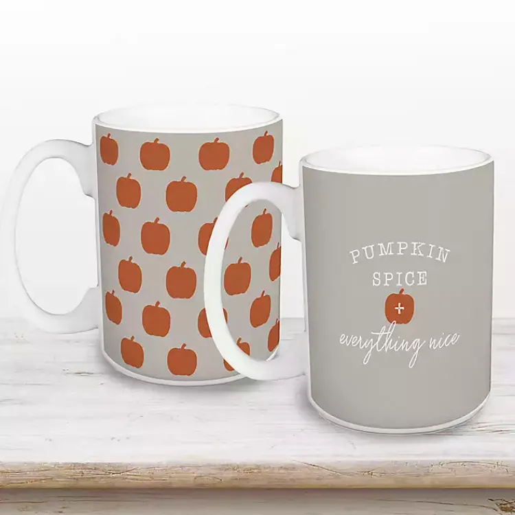 Pumpkin Spice Everything Nice Mugs, Set of 2 Fall
