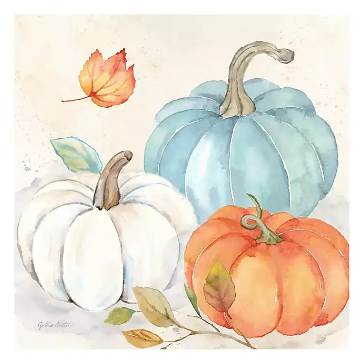 Best Pumpkin Trio Canvas Art Print Fall