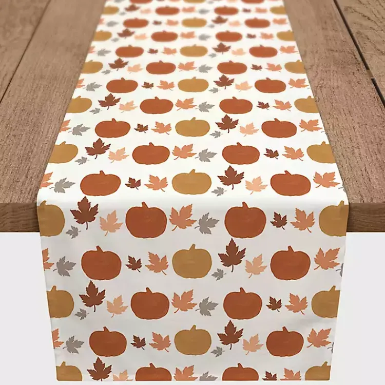 Pumpkins and Leaves Table Runner, 90 in. Fall
