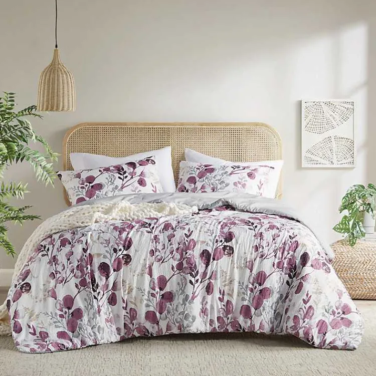 Kirklands Home Comforters|Purple Botanical 3-pc. Full/Queen Comforter Set