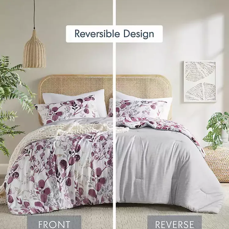 Kirklands Home Comforters|Purple Botanical 3-pc. Full/Queen Comforter Set