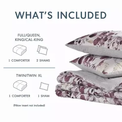 Kirklands Home Comforters|Purple Botanical 3-pc. Full/Queen Comforter Set