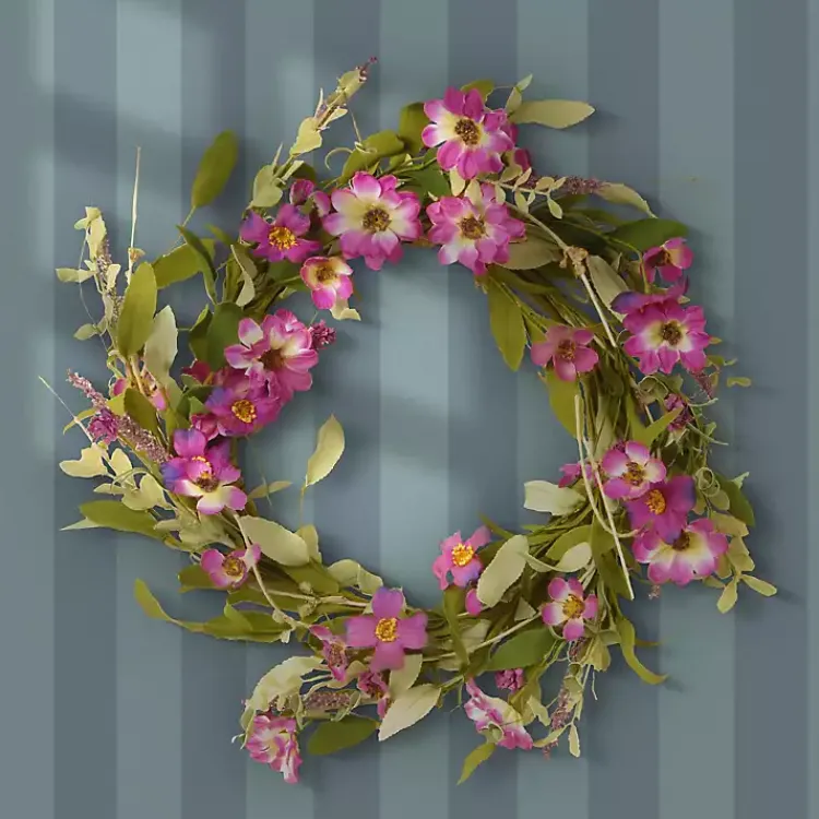 Hot Purple Daisy and Lavender Wreath Wreaths