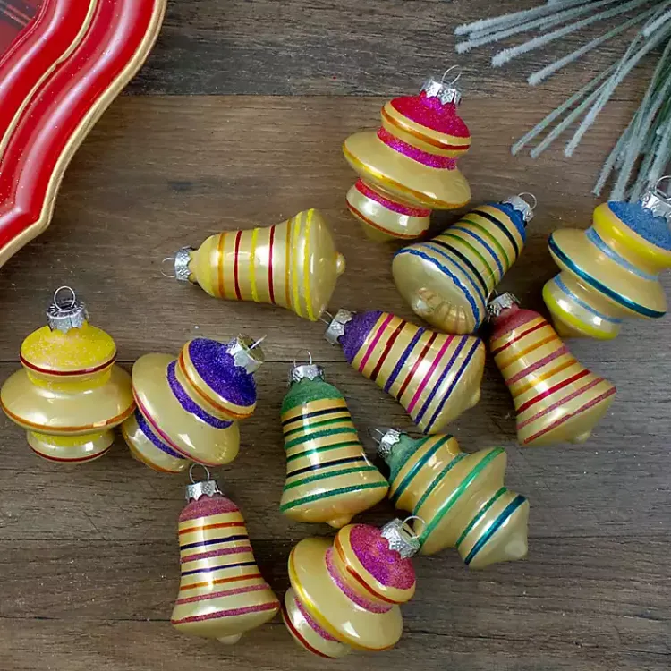 New Purple Finial and Bell 12-pc. Ornament Set Christmas Ornaments