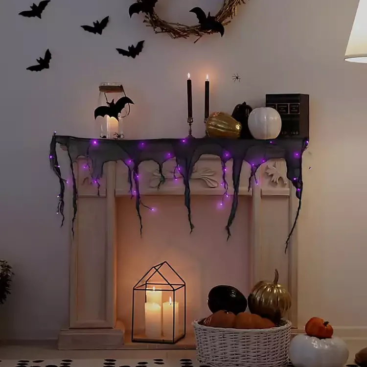 New Purple LED Gauze Drape Lights Halloween