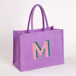 Online Monogram M Jute Tote Bag Monogram Seasonal Decor