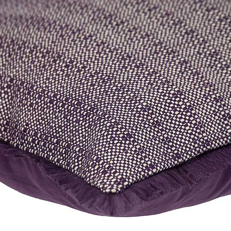 Discount Woven Stripes Fringe Pillow Pillows