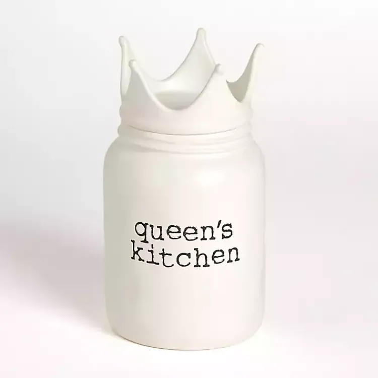 Kirklands Home Kitchen Storage|Queen's Kitchen Ceramic Canister White