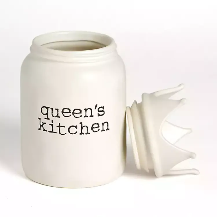 Kirklands Home Kitchen Storage|Queen's Kitchen Ceramic Canister White