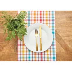 Kirklands Home Table Linens|Radley Plaid Reversible Table Runner Multi