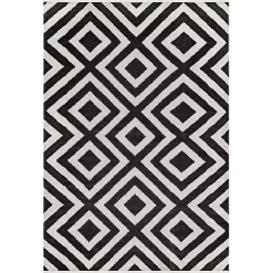 Kirklands Home Outdoor Rugs|Rain Diamond Fringe Indoor/Outdoor Area Rug, 5x8
