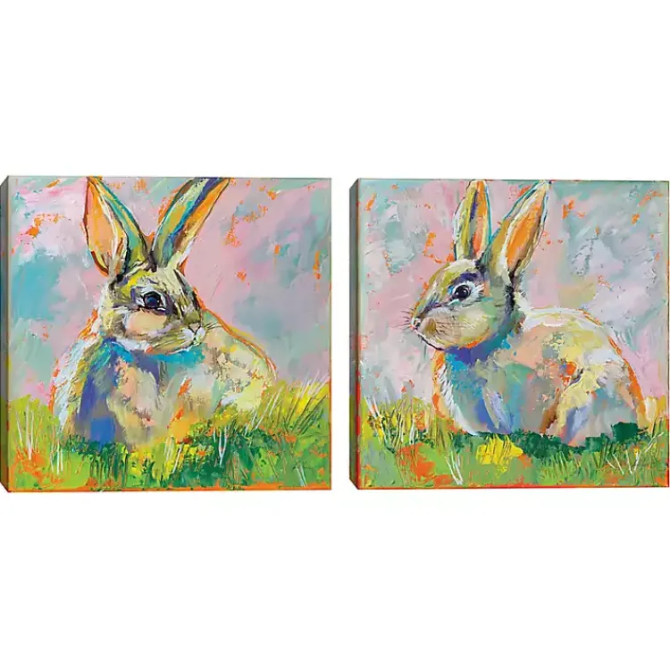 Outlet Rainbow Bunny 2-pc. Easter Canvas Wall Art Set Easter Decorations