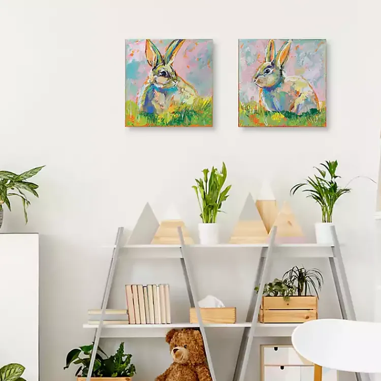 Outlet Rainbow Bunny 2-pc. Easter Canvas Wall Art Set Easter Decorations