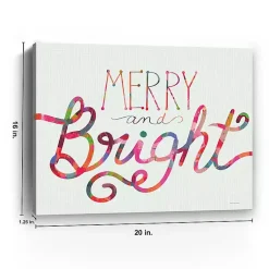 Outlet Rainbow Merry and Bright Canvas Art Print Christmas Art & Wall Decor