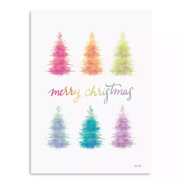 Online Rainbow Merry Christmas Canvas Art Print Christmas Art & Wall Decor