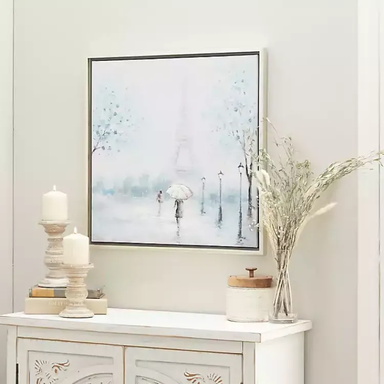 Kirklands Home Framed Art|Rainy Paris Blues Transitional Framed Wall Art