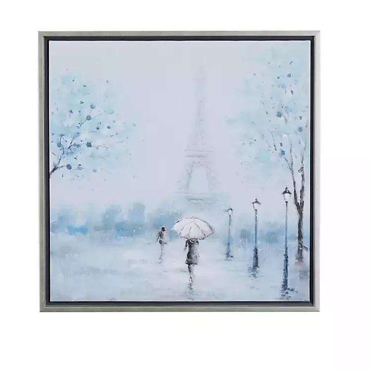 Kirklands Home Framed Art|Rainy Paris Blues Transitional Framed Wall Art