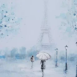 Kirklands Home Framed Art|Rainy Paris Blues Transitional Framed Wall Art