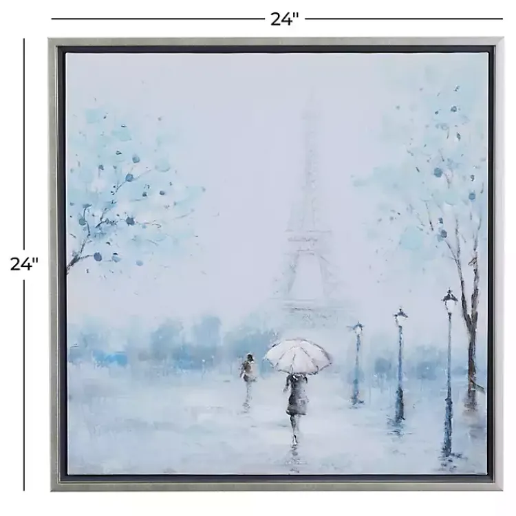 Kirklands Home Framed Art|Rainy Paris Blues Transitional Framed Wall Art