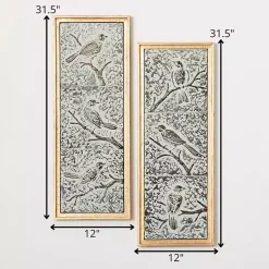 Kirklands Home Wall Plaques|Raised Bird Metal Wall Plaques, Set of 2