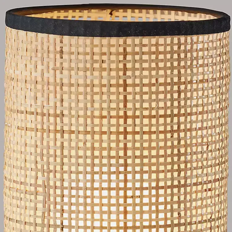 Kirklands Home Table Lamps|Rattan Cylinder Shade Black Base Table Lamp