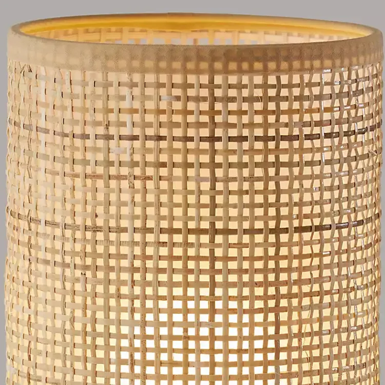 Kirklands Home Table Lamps|Rattan Cylinder Shade White Base Table Lamp
