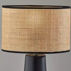 Kirklands Home Table Lamps|Rattan Shade Base Table Lamp Black