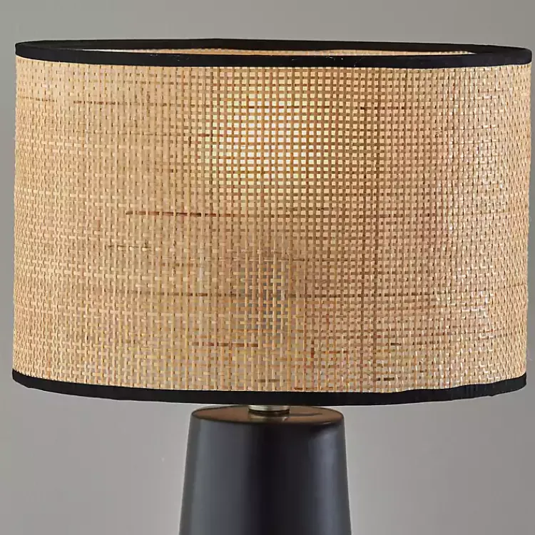Kirklands Home Table Lamps|Rattan Shade Base Table Lamp Black