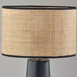 Kirklands Home Table Lamps|Rattan Shade Base Table Lamp Black
