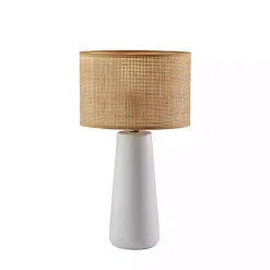 Kirklands Home Table Lamps|Rattan Shade Base Table Lamp White