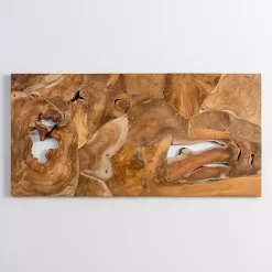 Kirklands Home Wall Plaques|Raw Teak Root Panel Wall Plaque Brown