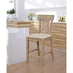 Kirklands Home Bar Stools & Counter Height Stools|Ray with Gray Wash Finish Counter Stool Brown
