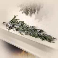 Discount Real Touch Flocked Norfolk Pine Garland Christmas Arrangements & Garland