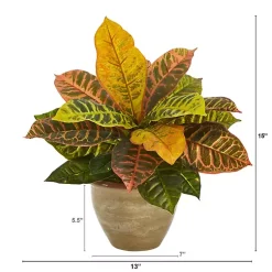 Best Real Touch Potted Garden Croton Plant Trees & Topiaries