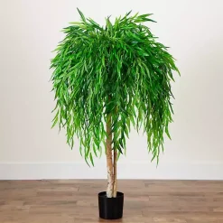 Discount Real Touch Willow Tree in Black Planter, 4 ft. Trees & Topiaries