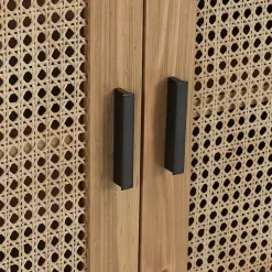 Kirklands Home Cabinets & Sideboards|Reclaimed Pine and Woven Cane Cabinet