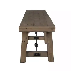 Kirklands Home Dining Chairs|Reclaimed Wood Industrial Dining Bench Brown