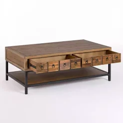 Kirklands Home Coffee Tables|Reclaimed Wood Keeping Drawers Coffee Table Brown