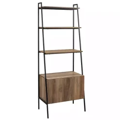 Kirklands Home Bookshelves|Reclaimed Wood Modern Ladder Bookcase with Cabinet