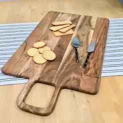 Kirklands Home Serving & Entertaining|Rectangle Acacia Wood Paddle Handle Board Brown