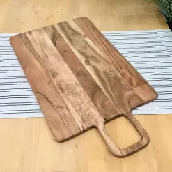 Kirklands Home Serving & Entertaining|Rectangle Acacia Wood Paddle Handle Board Brown