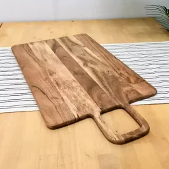 Kirklands Home Serving & Entertaining|Rectangle Acacia Wood Paddle Handle Board Brown