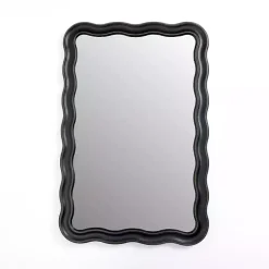Kirklands Home Decorative Mirrors|Rectangle Catorina Black Wavy Wall Mirror
