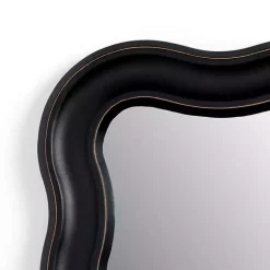 Kirklands Home Decorative Mirrors|Rectangle Catorina Black Wavy Wall Mirror
