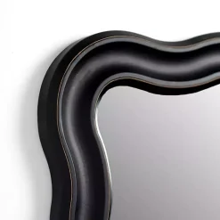 Kirklands Home Decorative Mirrors|Rectangle Catorina Black Wavy Wall Mirror