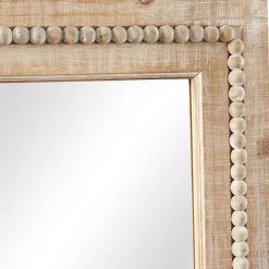 Kirklands Home Decorative Mirrors|Rectangle Distressed Beaded Wall Mirror