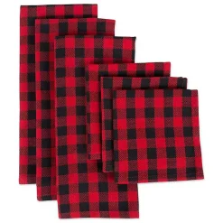 New Red & Black Buffalo Check Kitchen Towels, Set of 6 Christmas Dining & Entertaining