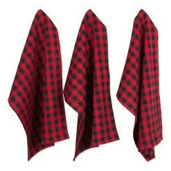 New Red & Black Buffalo Check Kitchen Towels, Set of 6 Christmas Dining & Entertaining